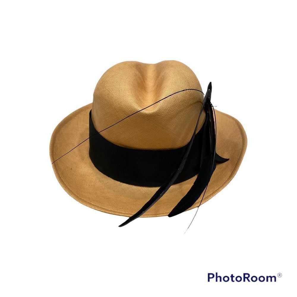 Vintage Adolfo Ii Fedora Style Hat With Feathers And Hat Band